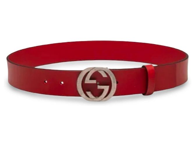 Gucci Interlocking G Gürtel aus rotem Leder - Ansicht 4