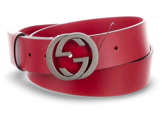 Gucci Interlocking G Gürtel aus rotem Leder - Ansicht 5