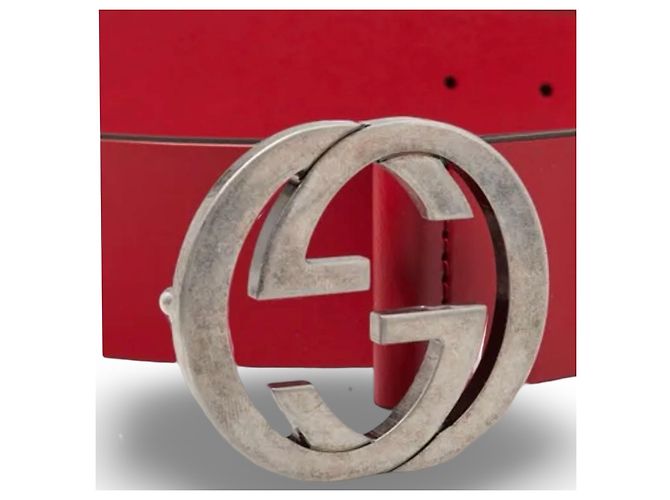 Gucci Interlocking G Gürtel aus rotem Leder - Ansicht 6