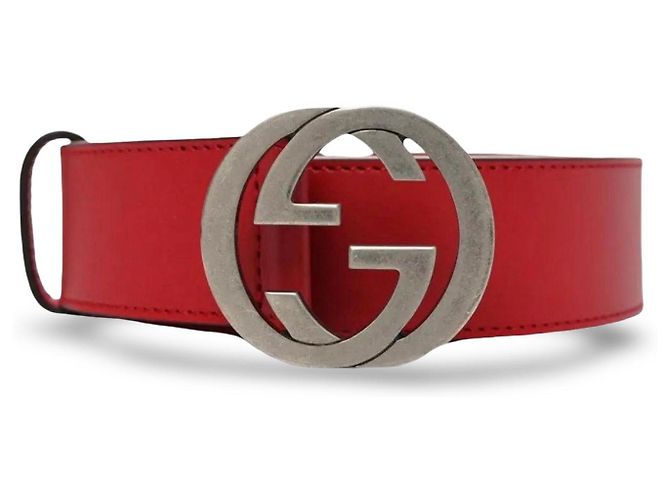 Gucci Interlocking G Gürtel aus rotem Leder - Ansicht 7