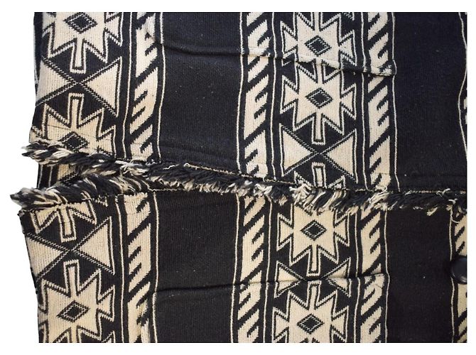Isabel Marant Etoile Isabel Marant Étoile Giacca Blanket Aztec con Frange - Nero/Ecru - vista 11