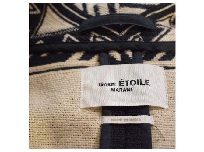 Isabel Marant Etoile Isabel Marant Étoile Giacca Blanket Aztec con Frange - Nero/Ecru - vista 5