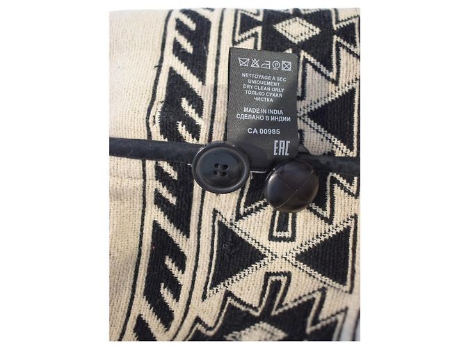 Isabel Marant Etoile Isabel Marant Étoile Giacca Blanket Aztec con Frange - Nero/Ecru - vista 6