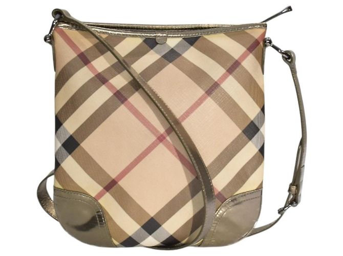 Borsa a tracolla Burberry Nova Check in tela rivestita - vista 4
