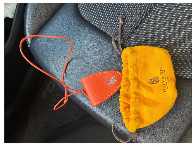 Goyard portachiavi in pelle arancione - vista 2