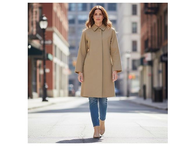 Burberrys Gabardina Balmacaan Algodón Beige - vista 2