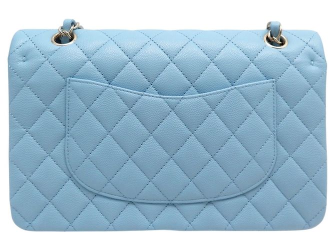 NUOVA BORSA A MANO CHANEL CLASSIQUE TIMELESS 11.12 PELLE CAVIAR AZZURRO CIELO BAG - vista 2