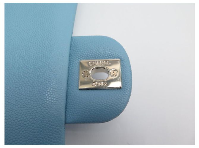 NUOVA BORSA A MANO CHANEL CLASSIQUE TIMELESS 11.12 PELLE CAVIAR AZZURRO CIELO BAG - vista 8