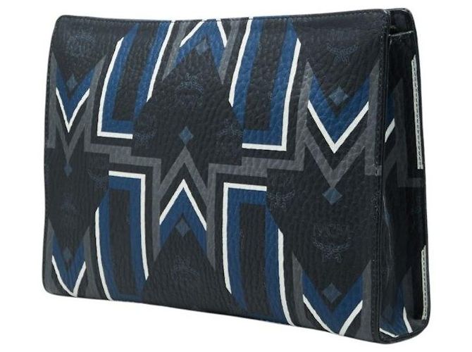 Bolso de mano de cuero con logo MCM - vista 2
