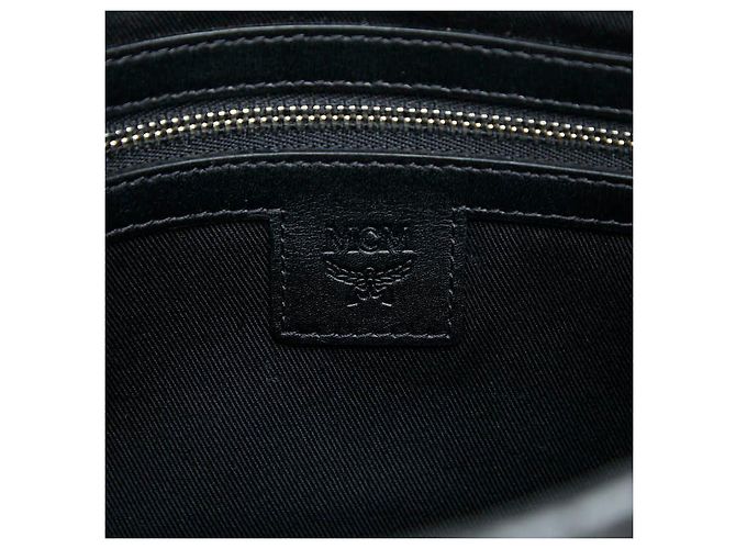 Bolso de mano de cuero con logo MCM - vista 8