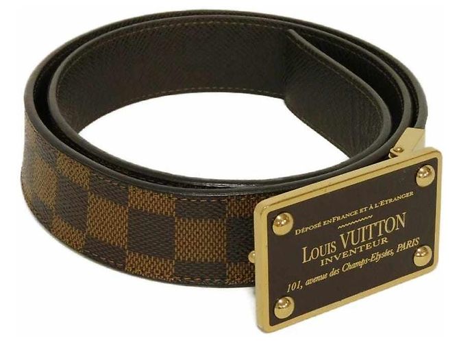 Cintura Louis Vuitton Sangle Aventurier Damier Canvas Taiga Leather - vista 2