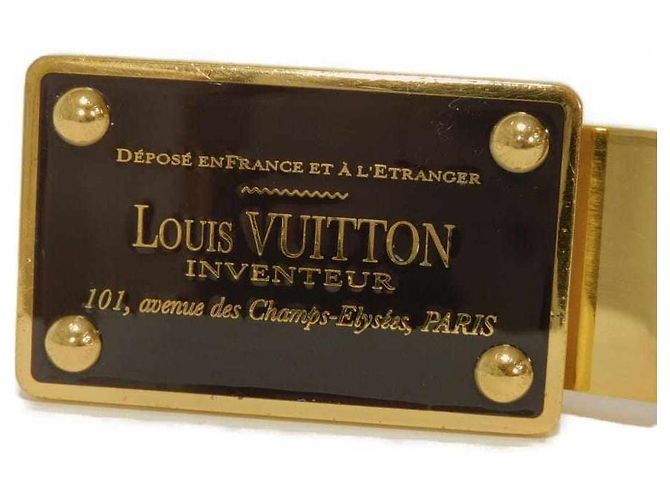 Cintura Louis Vuitton Sangle Aventurier Damier Canvas Taiga Leather - vista 3