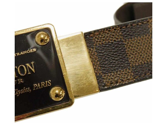 Cintura Louis Vuitton Sangle Aventurier Damier Canvas Taiga Leather - vista 8