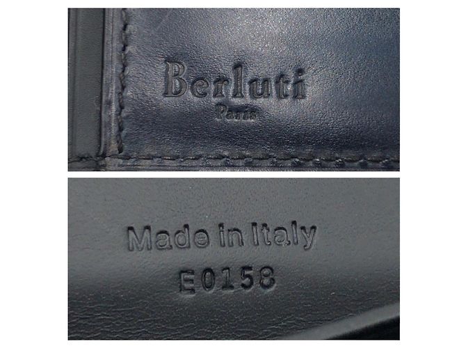 Berluti Scritto Calligraphy Espace En Wallet Leather Long Wallet - view 4