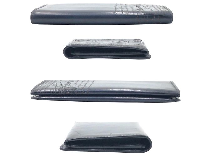 Berluti Scritto Calligraphy Espace En Wallet Leather Long Wallet - view 7