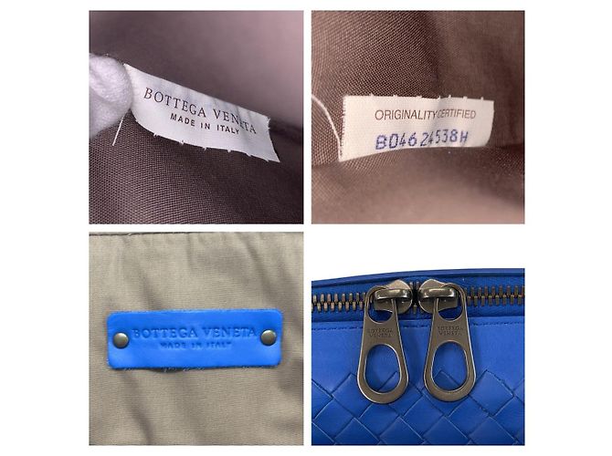 Porte-documents Bottega Veneta en cuir bleu - vue 3