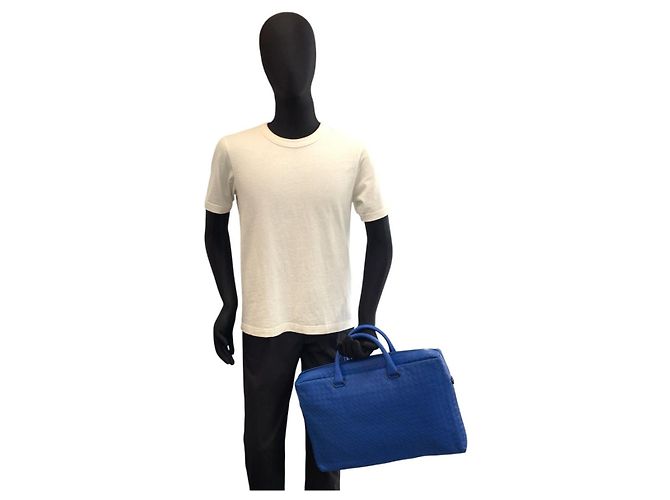 Porte-documents Bottega Veneta en cuir bleu - vue 6
