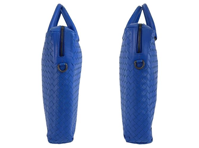 Porte-documents Bottega Veneta en cuir bleu - vue 7
