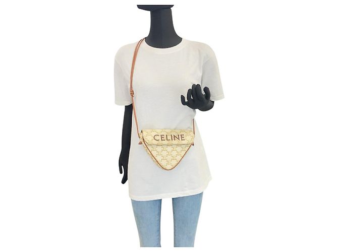 Céline Celine Triomphe Triangle Schultertasche aus PVC - Ansicht 7