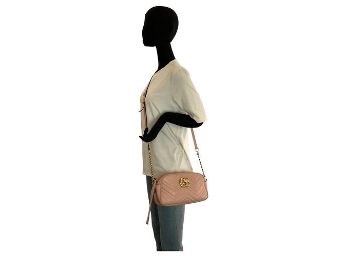 Borsa a tracolla Pochette Gucci GG Marmont in pelle - vista 7