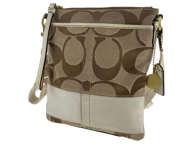 Bolsa de Ombro COACH Signature Canvas Leather - vista 8