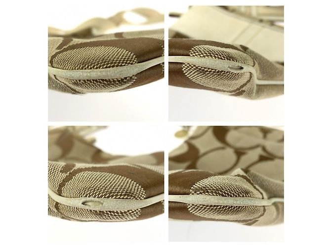 Borsa a tracolla Coach Signature Stripe in tela e pelle - vista 4