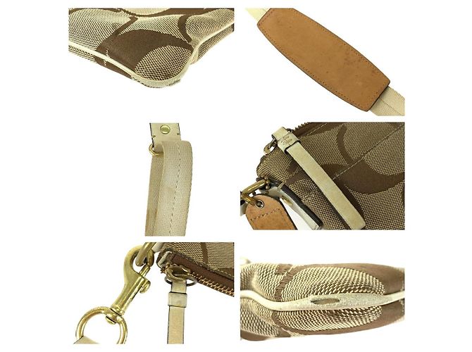 Borsa a tracolla Coach Signature Stripe in tela e pelle - vista 6