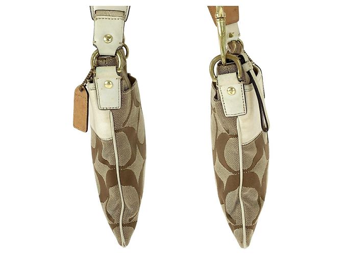 Borsa a tracolla Coach Signature Stripe in tela e pelle - vista 8