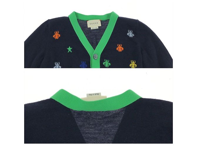 Cárdigan de algodón con bordado de abeja Gucci - vista 5
