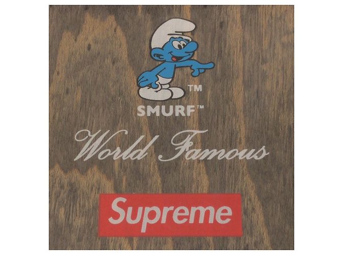 Supreme Smurfs Skateboard Wood Skateboard - vue 3