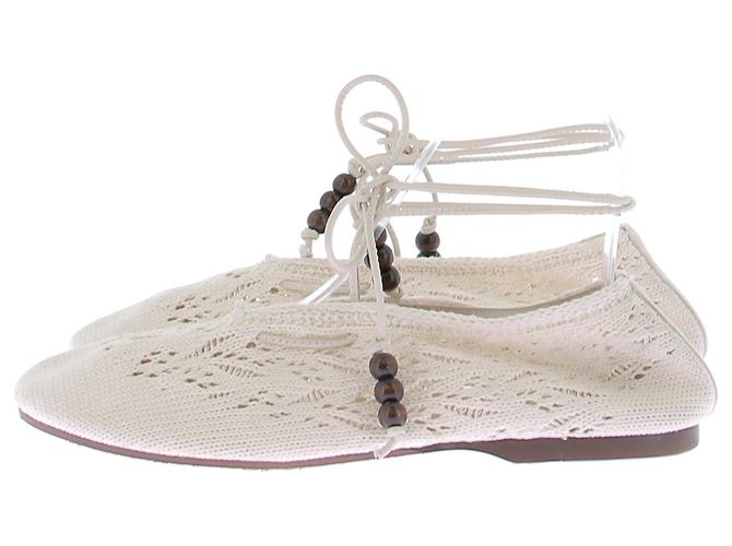 Autre Marque Ballerines blanches à lacets - view 2