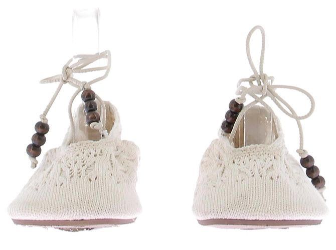 Autre Marque Ballerines blanches à lacets - view 3