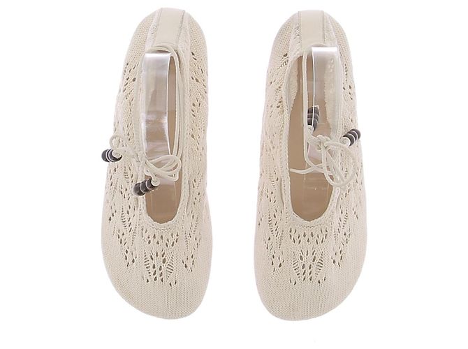 Autre Marque Ballerines blanches à lacets - view 4