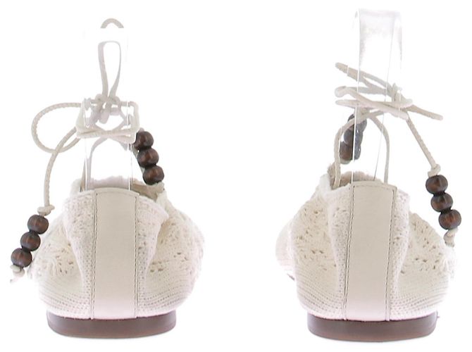 Autre Marque Ballerines blanches à lacets - view 7