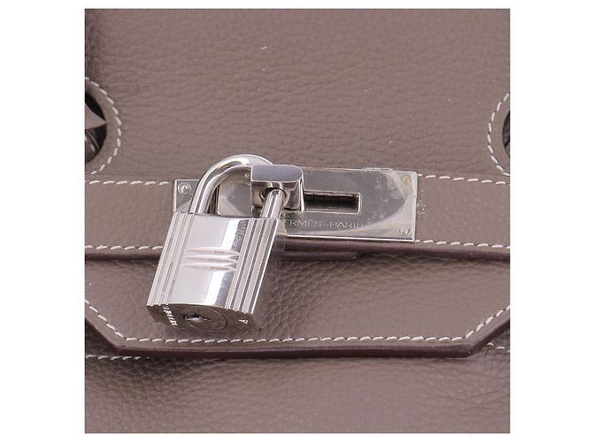Hermès Borsa "JPG Birkin Shoulder 42" in pelle étoupe - vista 12