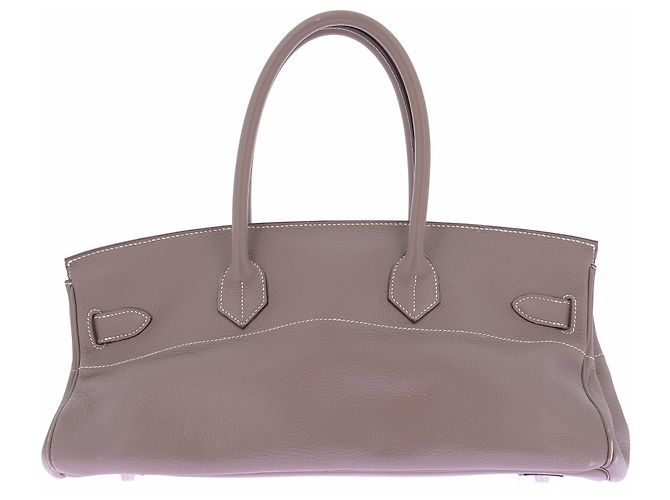 Hermès Borsa "JPG Birkin Shoulder 42" in pelle étoupe - vista 2