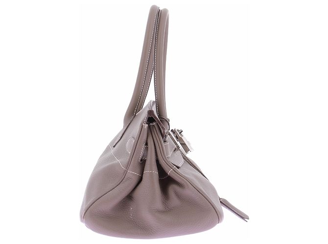 Hermès Borsa "JPG Birkin Shoulder 42" in pelle étoupe - vista 5
