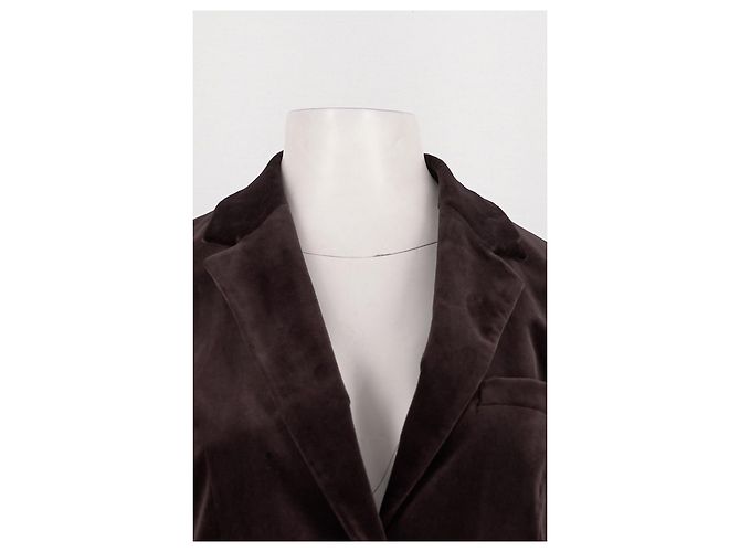 Autre Marque Blazer corto in velluto marrone PABLO - vista 2