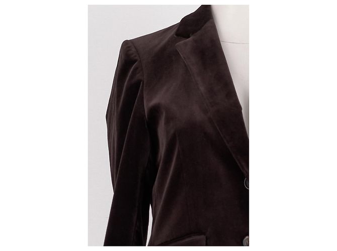 Autre Marque Blazer corto in velluto marrone PABLO - vista 3