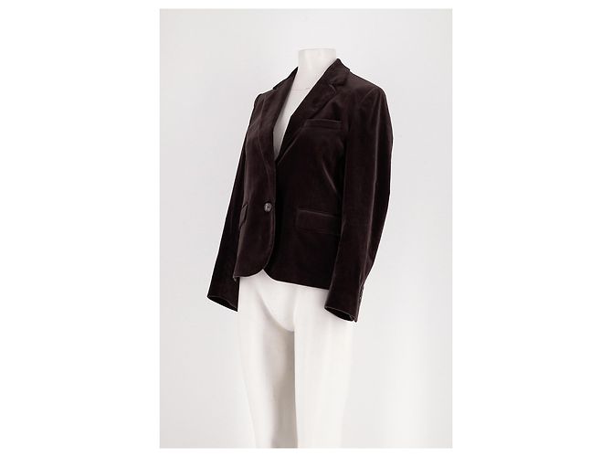 Autre Marque Blazer corto in velluto marrone PABLO - vista 4