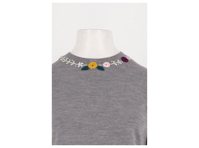 Camisola de lã cinza Apc com bordados florais - vista 5
