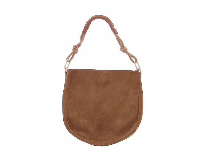 Vanessa Bruno Bolso Hobo Redondo de Gamuza Ámbar - vista 2