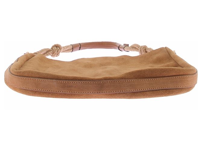 Vanessa Bruno Bolso Hobo Redondo de Gamuza Ámbar - vista 3