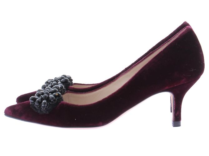 Lk Bennett Zapatos de tacón de terciopelo burdeos - vista 2
