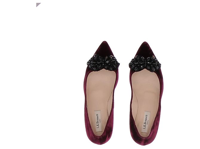 Lk Bennett Zapatos de tacón de terciopelo burdeos - vista 3