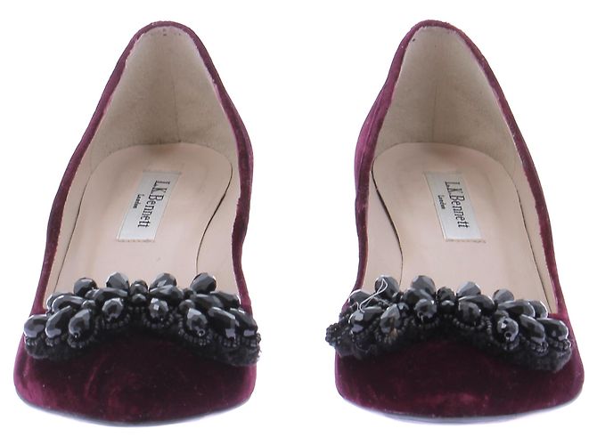 Lk Bennett Zapatos de tacón de terciopelo burdeos - vista 4