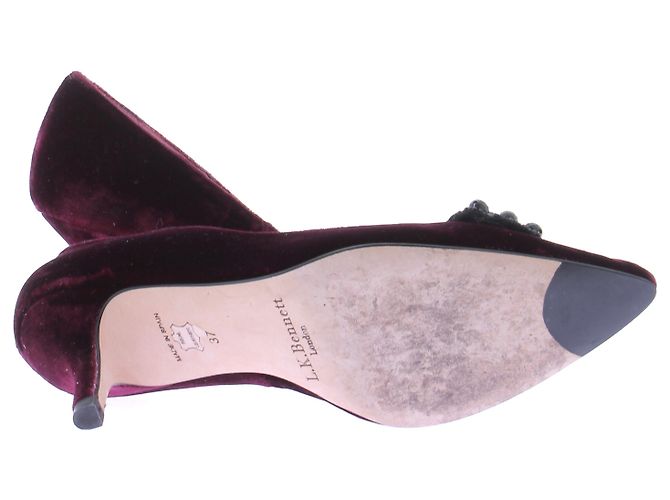 Lk Bennett Zapatos de tacón de terciopelo burdeos - vista 5