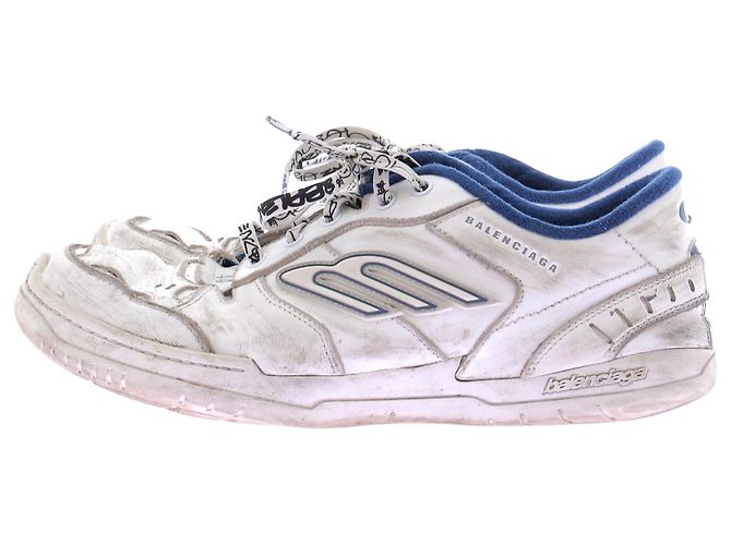 Balenciaga Baskets Hamptons en cuir blanc - view 2