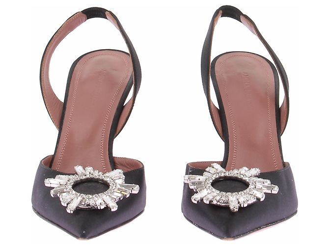 Amina Muaddi Begum Pumps Schwarz Stoff Größe 36 - Ansicht 3