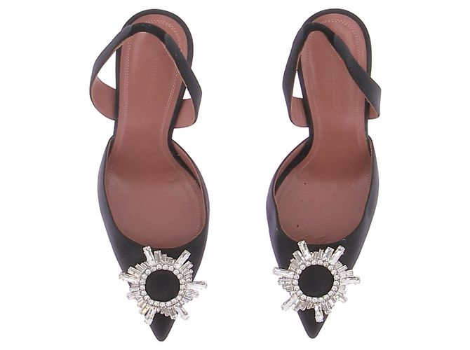 Amina Muaddi Begum Pumps Schwarz Stoff Größe 36 - Ansicht 4